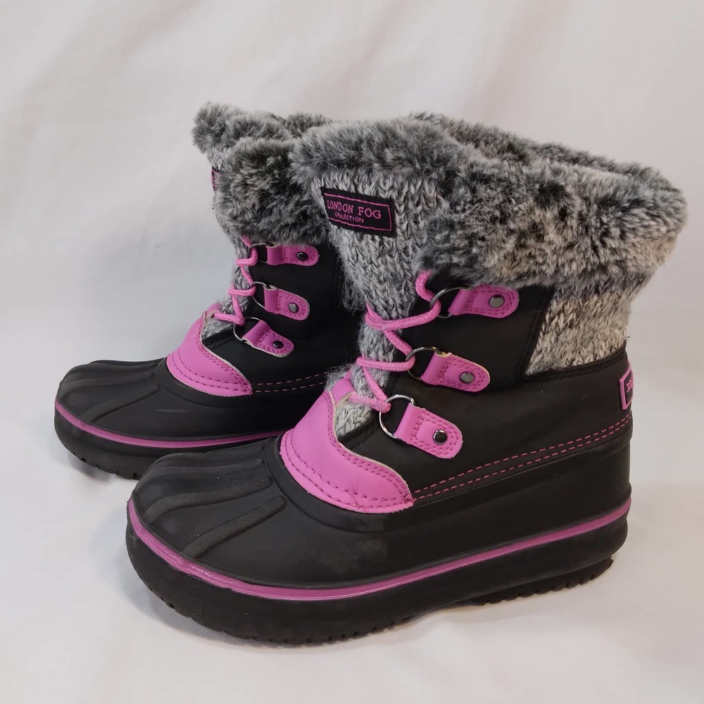 London Fog Girls Snow Boots Black / Pink